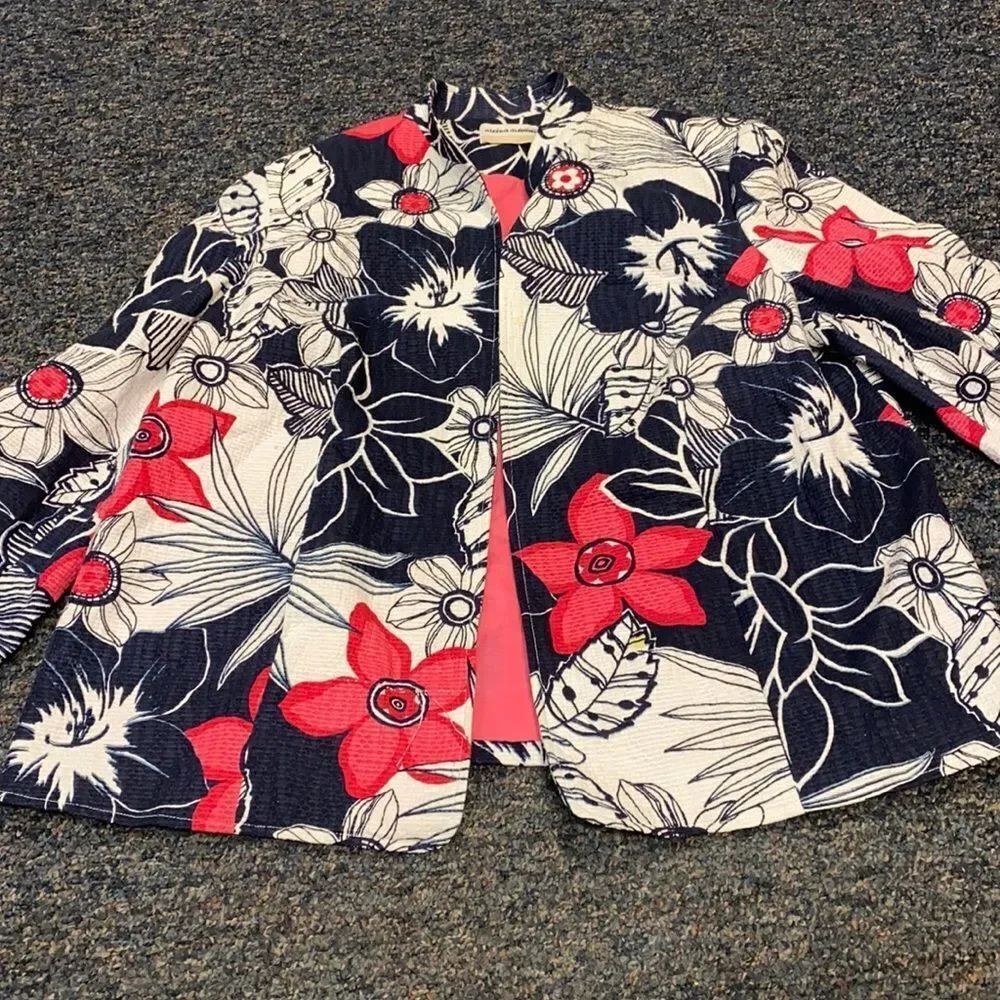 Alfred Dunner Floral Open Blazer sz. 16W